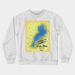 Lake Biwa Japan map Crewneck Sweatshirt